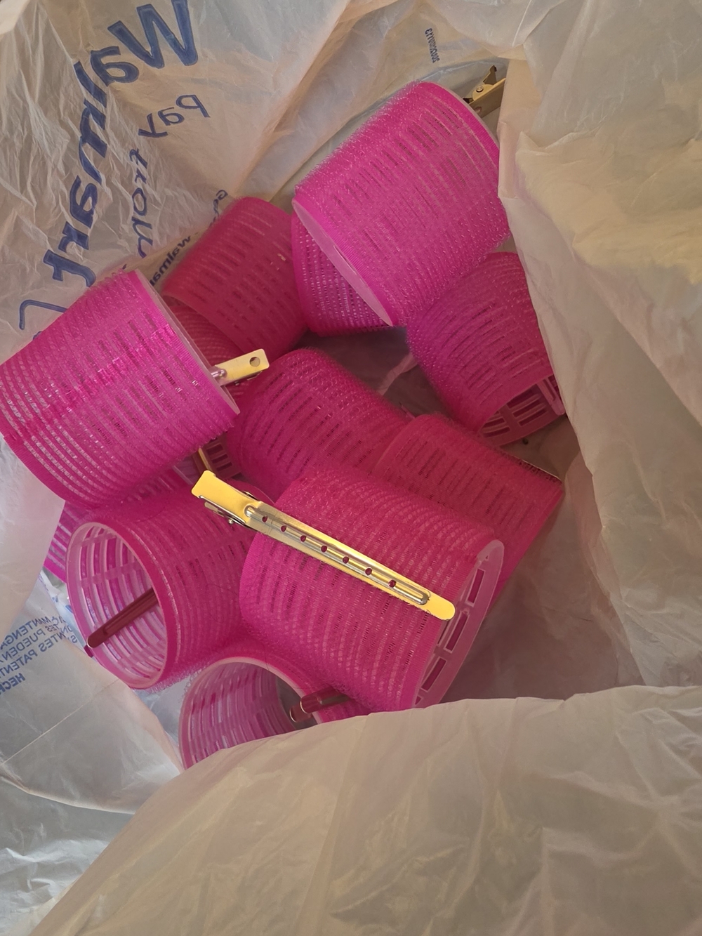 Hot Pink Snap Hair Rollers - Set of Velcro Rollers